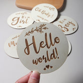 Hello World welcome Newborn Photography Props Card